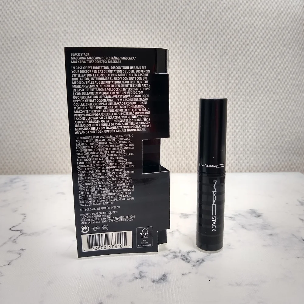 Mac Black Stack Mascara Superstack Mega Brush Travel Size .1 Oz
